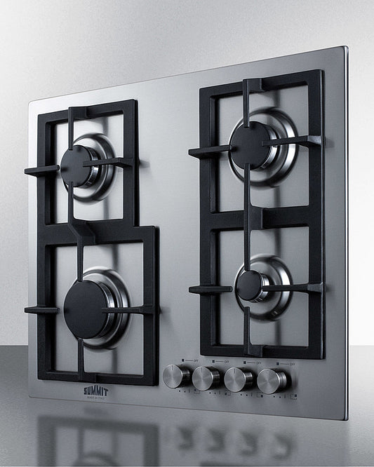 Summit - 24" Wide 4-Burner Gas Cooktop In Stainless Steel
