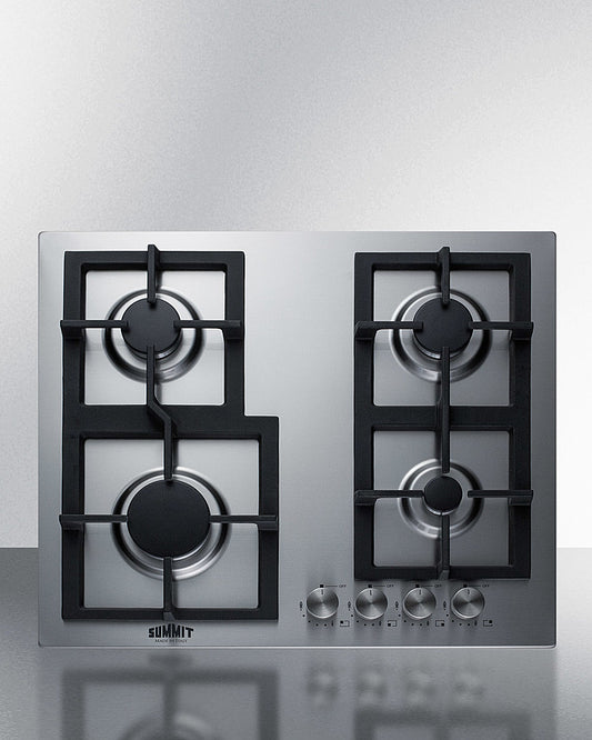 Summit - 24" Wide 4-Burner Gas Cooktop In Stainless Steel