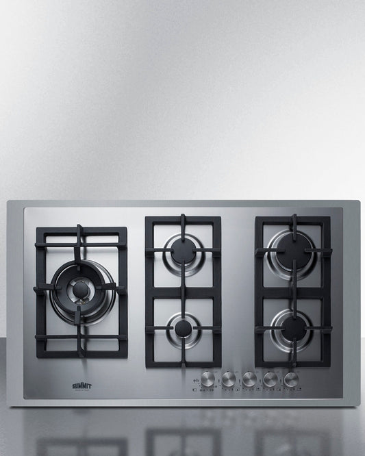 Summit - 36" Wide 5-Burner Propane Gas Cooktop In Stainless Steel