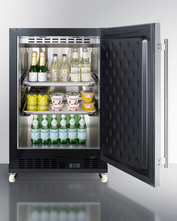 Summit Commercial - 24" Wide Built-In Mini Reach-In Beverage Center with Dolly Summit Commercial - 24" Wide Built-In Mini Reach-In Beverage Center with Dolly
