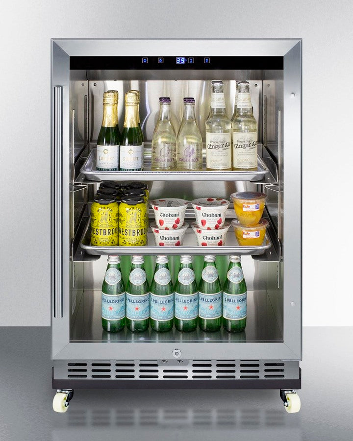 Summit Commercial - 24" Wide Outdoor Mini Reach-In Beverage Center with Dolly Summit Commercial - 24" Wide Outdoor Mini Reach-In Beverage Center with Dolly