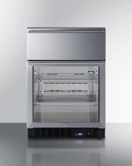 Summit Commercial - 24" Wide Built-In Beverage Refrigerator With Top Drawer