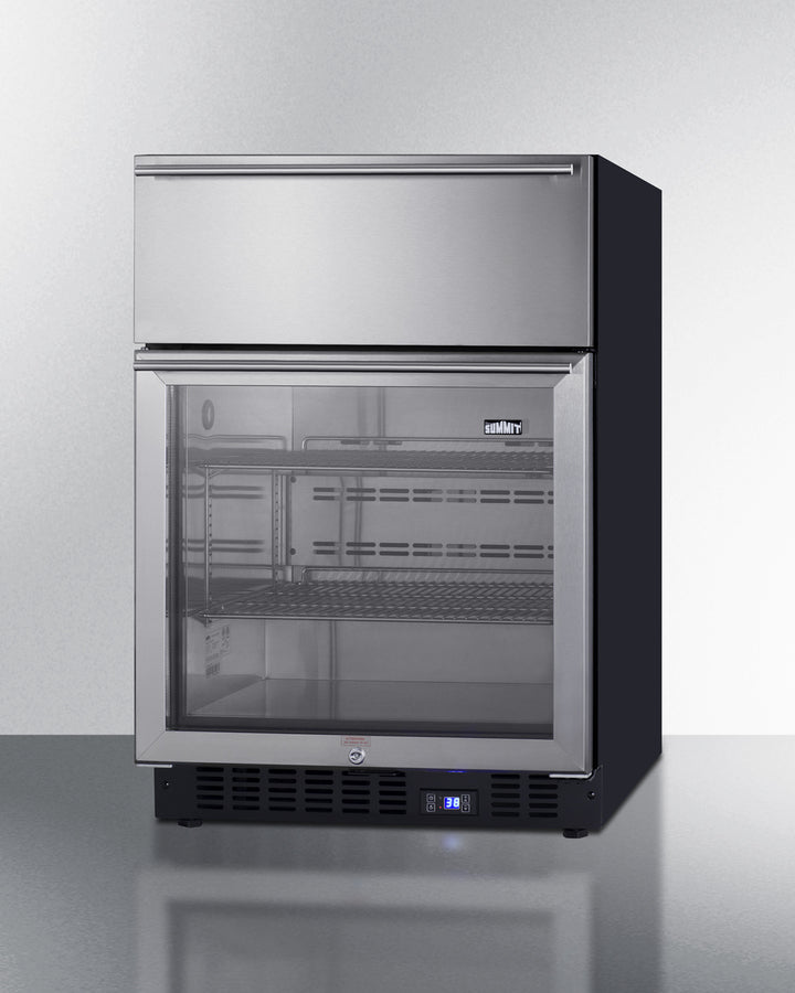Summit - 24" Wide Built-In Beverage Refrigerator With Top Drawer Summit - 24" Wide Built-In Beverage Refrigerator With Top Drawer