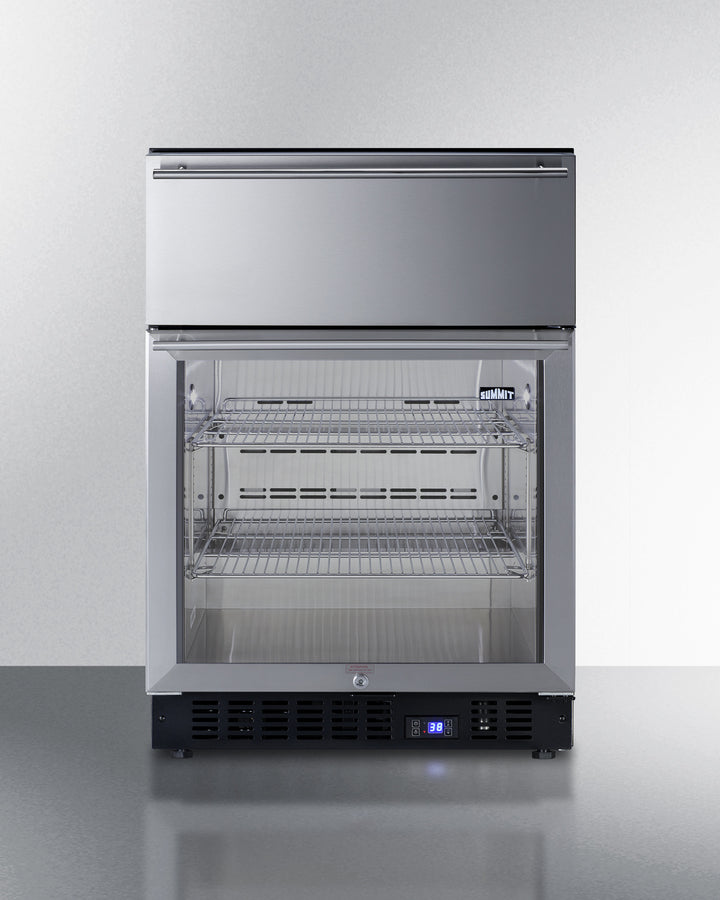 Summit - 24" Wide Built-In Beverage Refrigerator With Top Drawer Summit - 24" Wide Built-In Beverage Refrigerator With Top Drawer