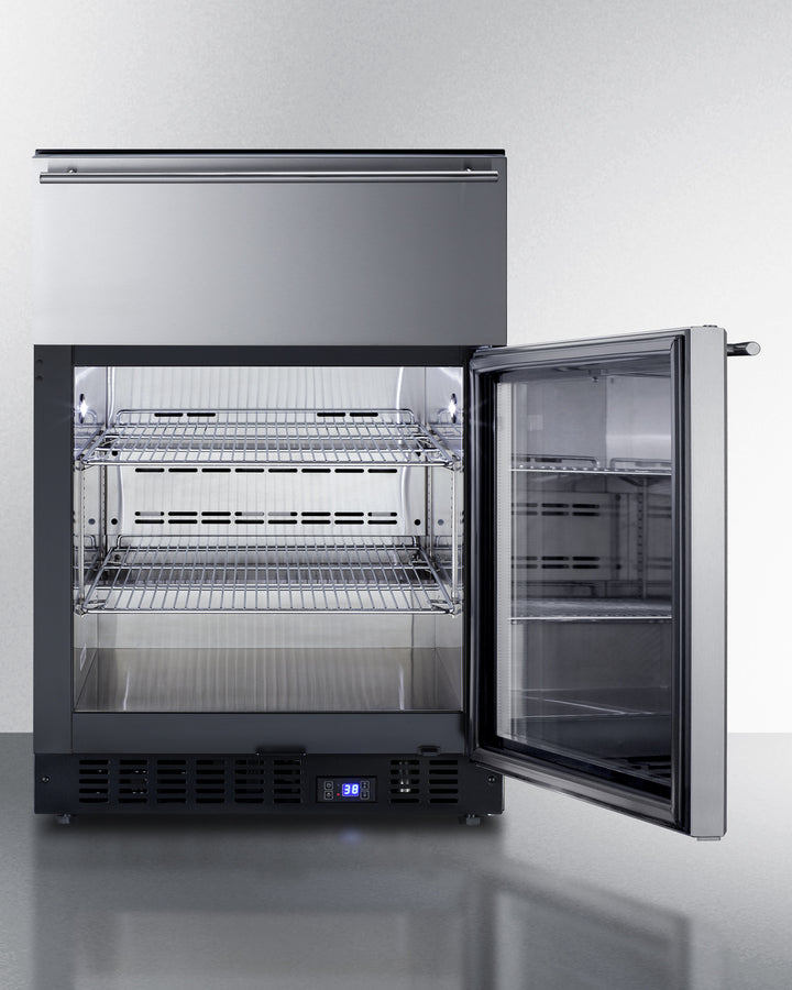 Summit - 24" Wide Built-In Beverage Refrigerator With Top Drawer Summit - 24" Wide Built-In Beverage Refrigerator With Top Drawer