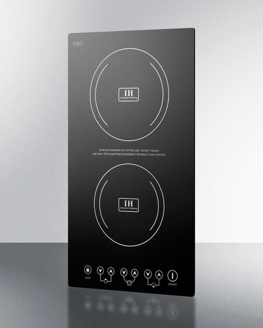 Summit - 12" Wide 230V 2-Burner Radiant Cooktop