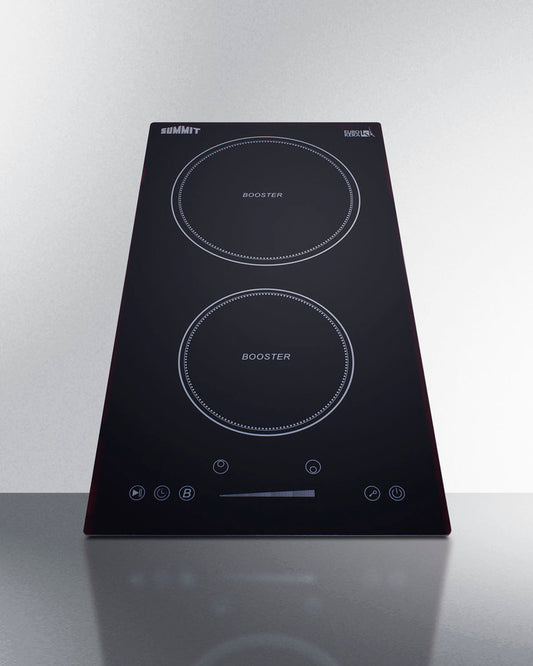 Summit - 12" Wide 208-240V 2-Zone Induction Cooktop