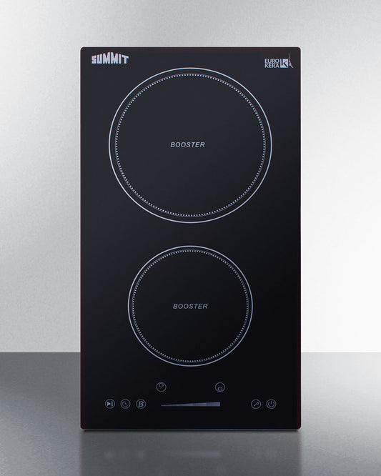 Summit - 12" Wide 208-240V 2-Zone Induction Cooktop
