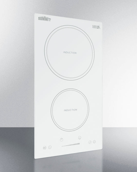 Summit - 12" Wide 208-240V 2-Zone Induction Cooktop