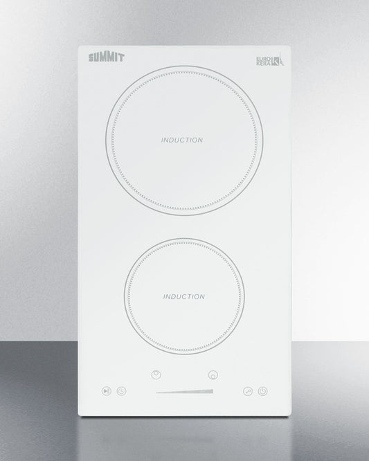 Summit - 12" Wide 208-240V 2-Zone Induction Cooktop