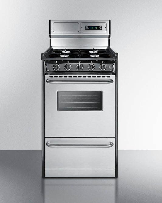 Summit - 20" Wide Gas Range, Open Burners