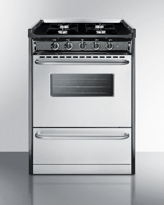 Summit - 24" Wide Gas Range, Open Burners