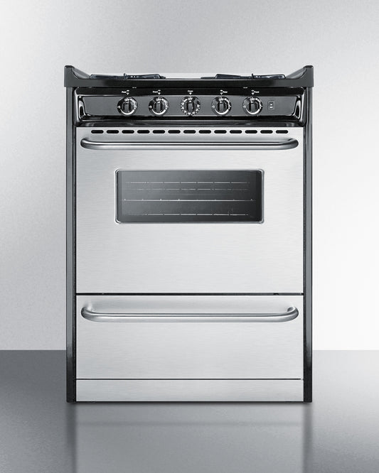 Summit - 24" Wide Gas Range, Open Burners
