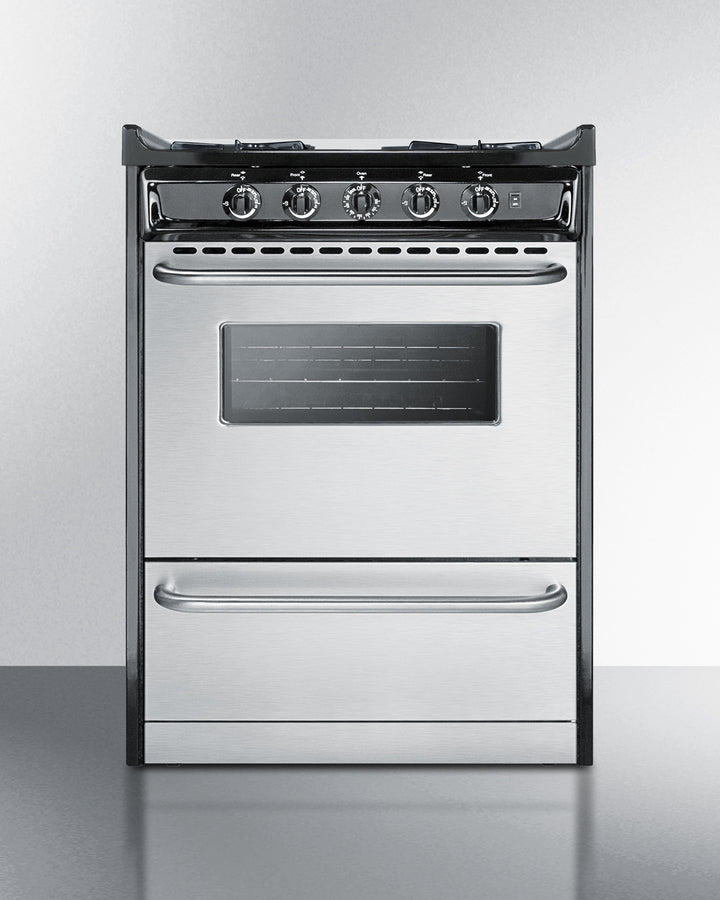 Summit - 15" Wide Built-in or Freestanding All-Refrigerator and 24" Wide Gas Range, Open Burner Bundle Summit - 15" Wide Built-in or Freestanding All-Refrigerator and 24" Wide Gas Range, Open Burner Bundle