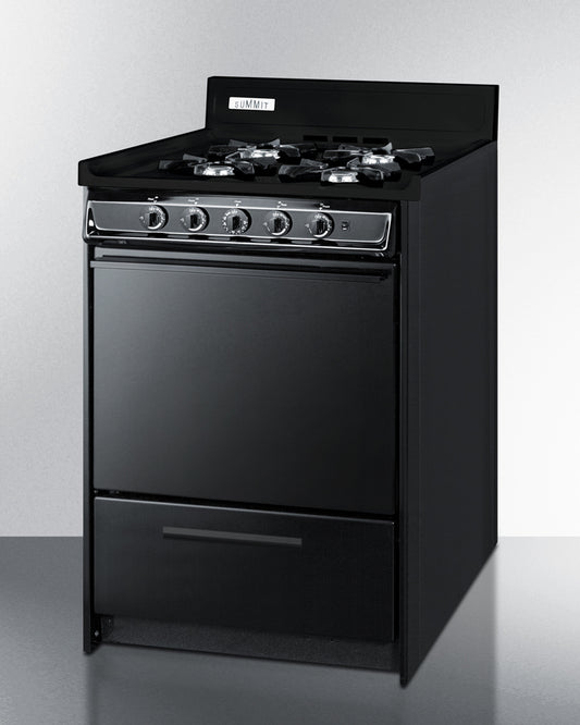 Summit - 24" Wide Gas Range, Open Burners