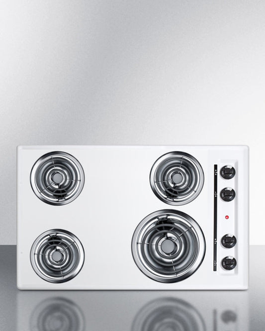 Summit - 30" Wide 4-Burner Coil Cooktop