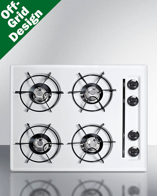 Summit - 24" Wide 4-Burner Propane Gas Cooktop, Battery Start