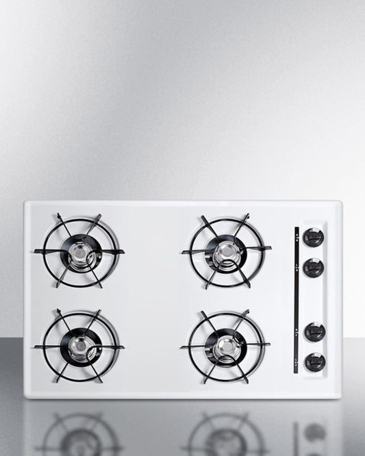 Summit - 30" Wide 4-Burner Gas Cooktop