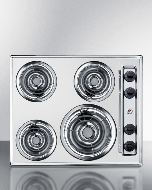 Summit - 24" Wide 230V 4-Burner Coil Cooktop