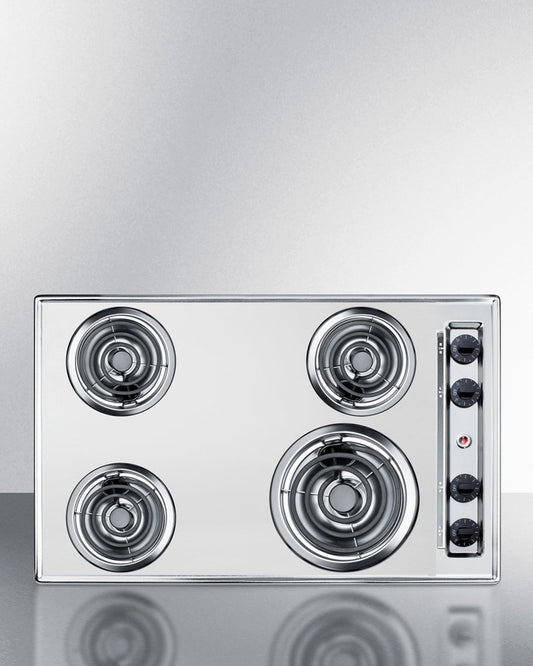 Summit - 30" Wide 230V 4-Burner Coil Cooktop