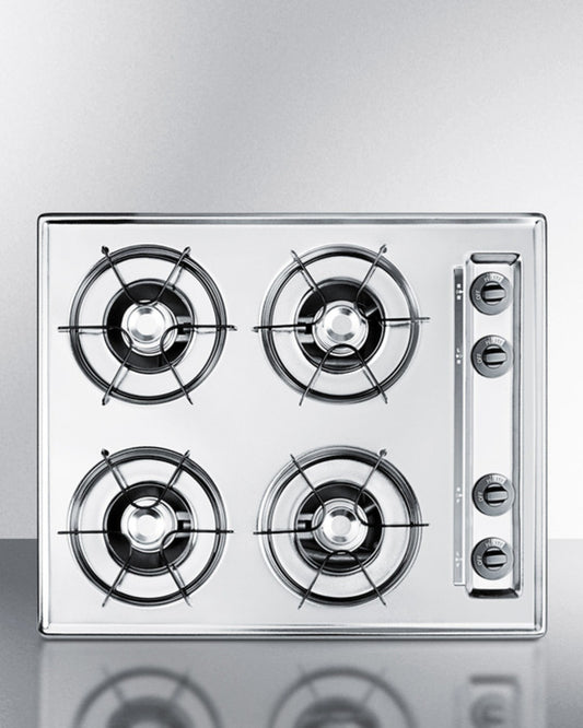 Summit - 24" Wide 4-Burner Gas Cooktop