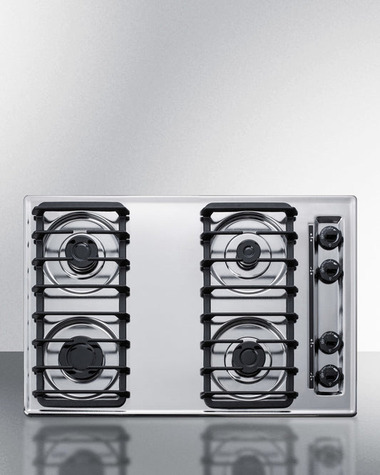 Summit - 30" Wide 4-Burner Gas Cooktop