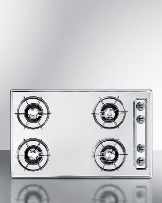 Summit - 30" Wide 4-Burner Gas Cooktop