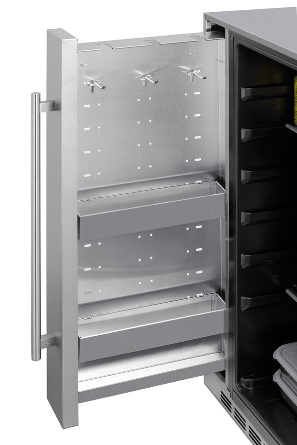 Summit - Shallow Depth 24" Wide Built-In All-Refrigerator With Slide-Out Storage Compartment Summit - Shallow Depth 24" Wide Built-In All-Refrigerator With Slide-Out Storage Compartment