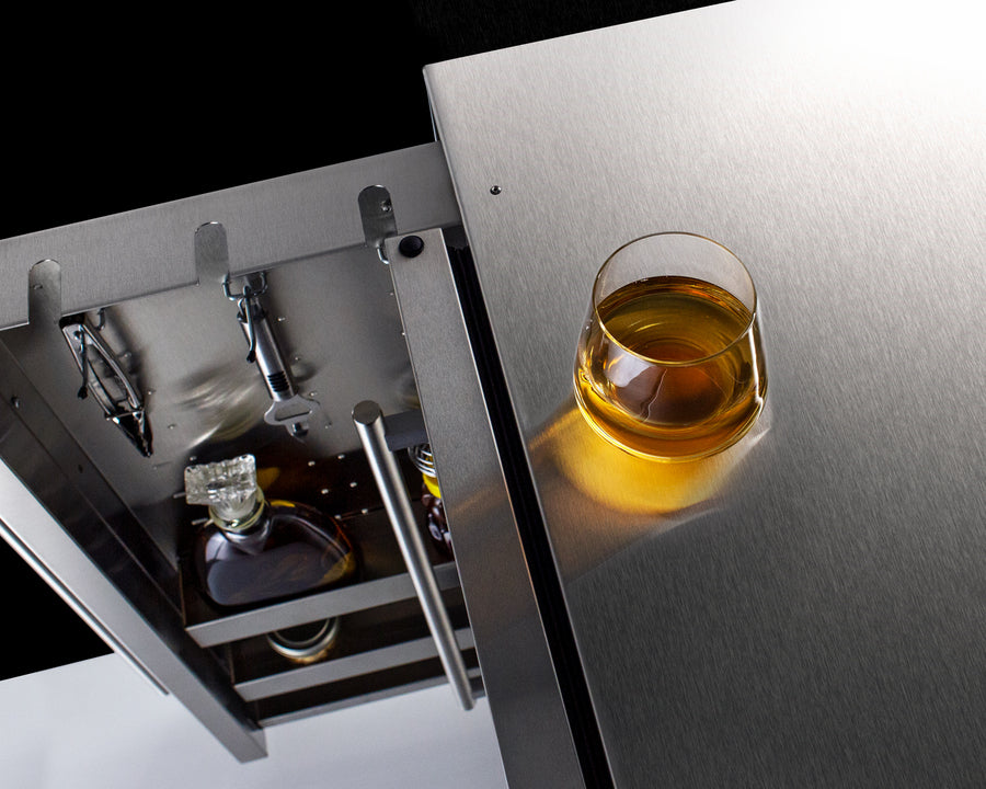 Summit - Shallow Depth 24" Wide Built-In All-Refrigerator With Slide-Out Storage Compartment Summit - Shallow Depth 24" Wide Built-In All-Refrigerator With Slide-Out Storage Compartment