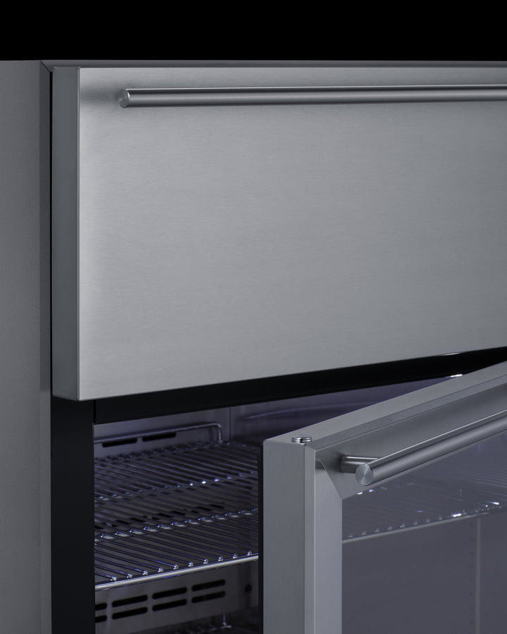 Summit Commercial - 24" Wide Built-In Beverage Refrigerator With Top Drawer Summit Commercial - 24" Wide Built-In Beverage Refrigerator With Top Drawer