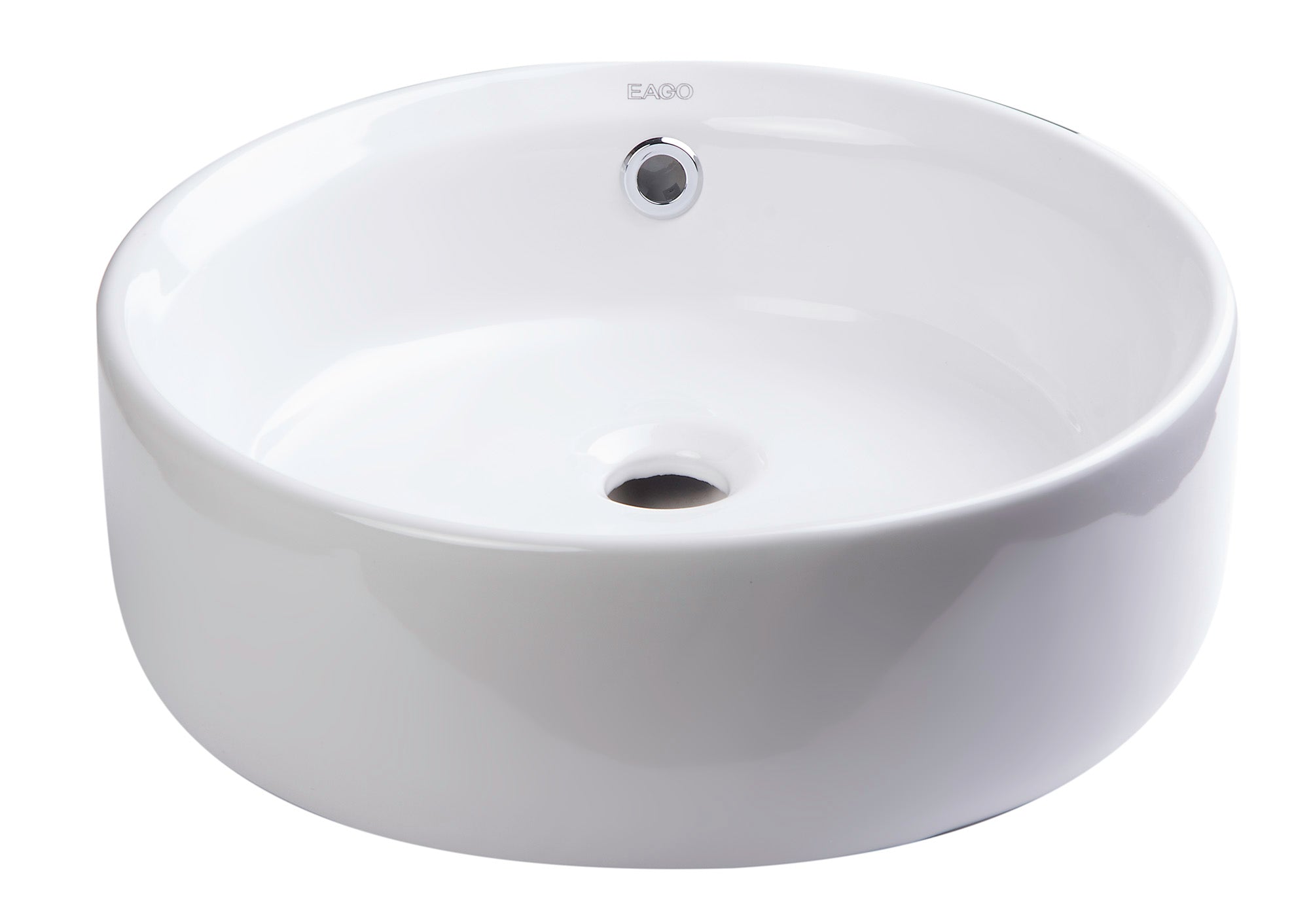 EAGO - 16" ROUND CERAMIC ABOVE MOUNT BATHROOM BASIN VESSEL SINK | BA129 EAGO - 16" ROUND CERAMIC ABOVE MOUNT BATHROOM BASIN VESSEL SINK | BA129