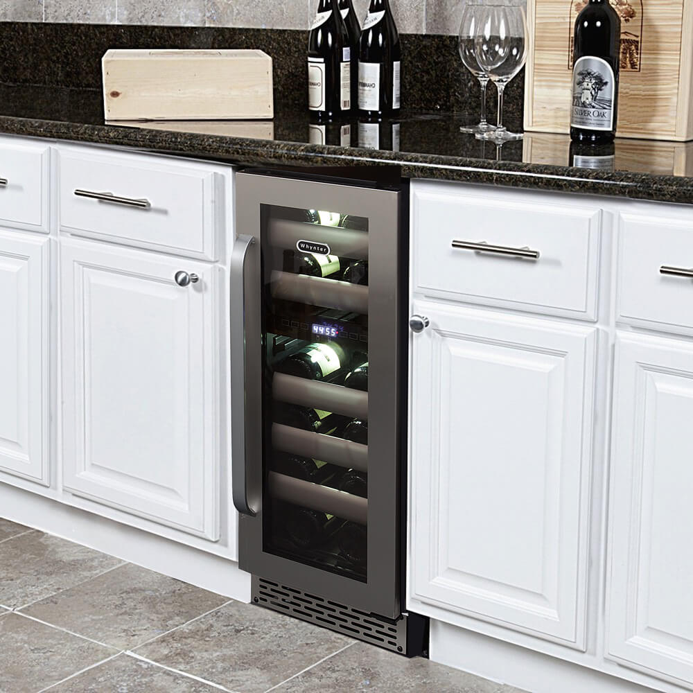 Whynter - Elite 17 Bottle Seamless Stainless Steel Door Dual Zone Built-in Wine Refrigerator | BWR-171DS Whynter - Elite 17 Bottle Seamless Stainless Steel Door Dual Zone Built-in Wine Refrigerator | BWR-171DS