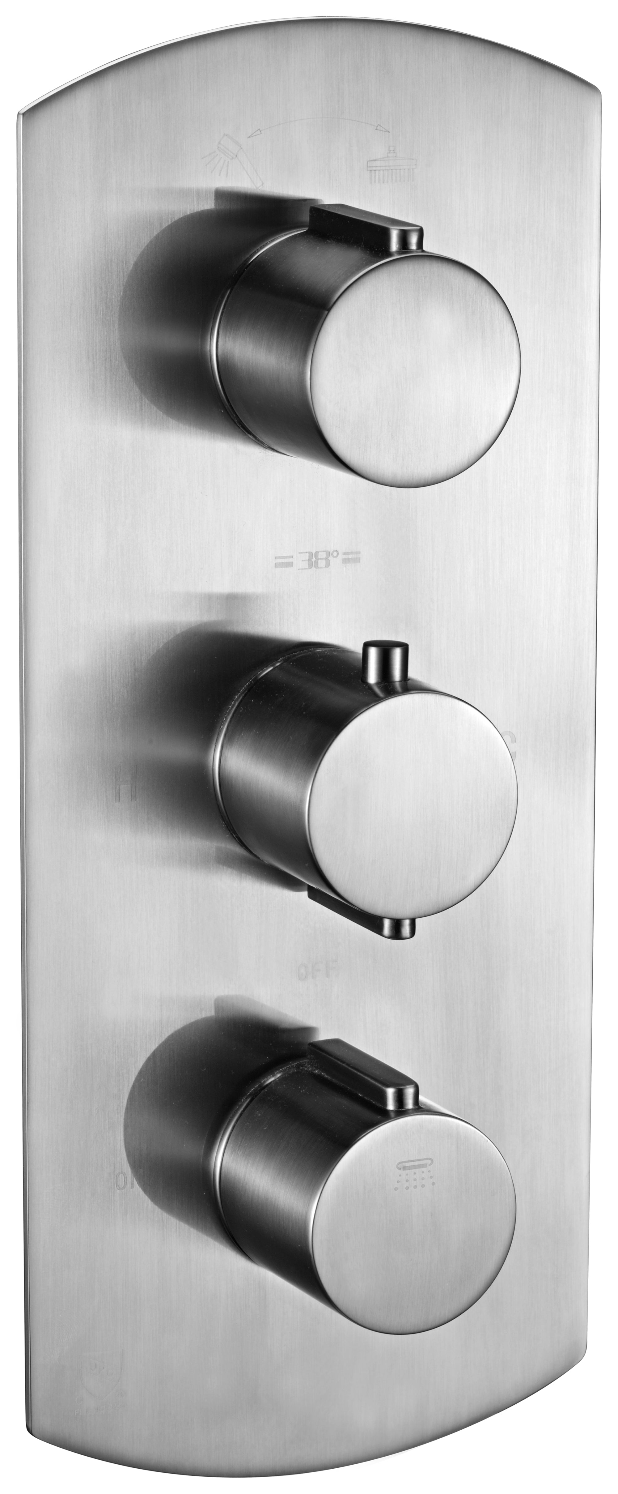 ALFI Brand - Brushed Nickel Round 2 Way Thermostatic Shower Mixer | AB3901-BN ALFI Brand - Brushed Nickel Round 2 Way Thermostatic Shower Mixer | AB3901-BN