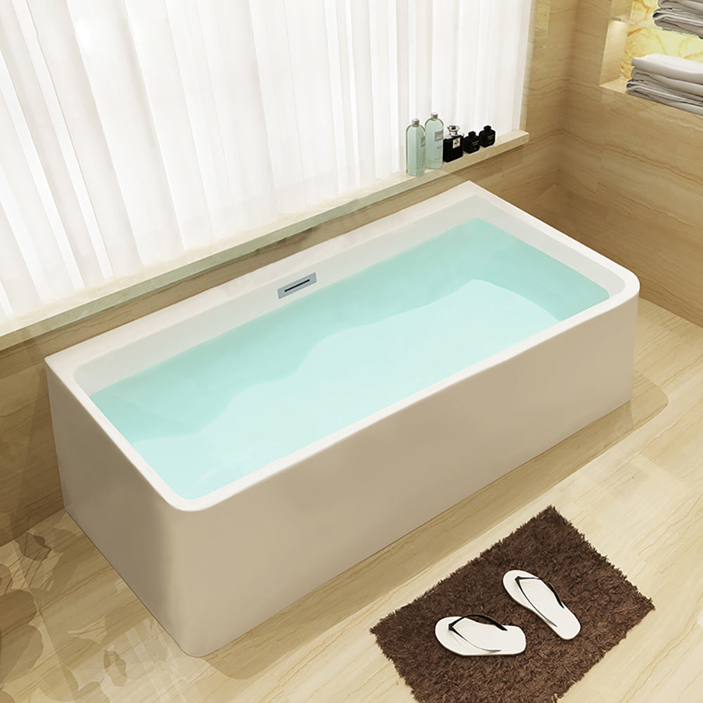ALFI Brand - 67 inch White Rectangular Acrylic Free Standing Soaking Bathtub | AB8859 ALFI Brand - 67 inch White Rectangular Acrylic Free Standing Soaking Bathtub | AB8859