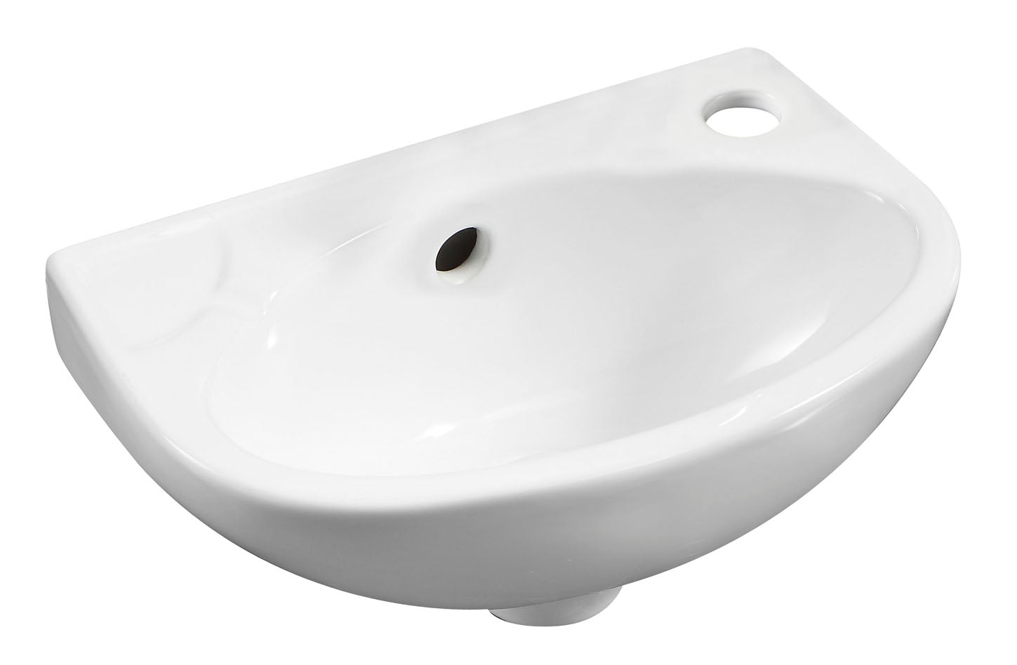 ALFI Brand - White 14" Small Wall Mounted Ceramic Sink with Faucet Hole | ABC118 ALFI Brand - White 14" Small Wall Mounted Ceramic Sink with Faucet Hole | ABC118
