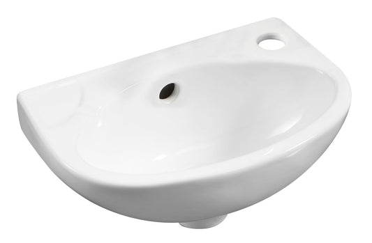 ALFI Brand - White 14" Small Wall Mounted Ceramic Sink with Faucet Hole | ABC118