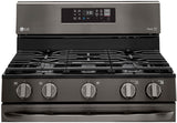 LG 5.8 CF / 30" Gas Range, Convection, Air Fry, ThinQ - Black Stainless LRGL5823D LG 5.8 CF / 30" Gas Range, Convection, Air Fry, ThinQ - Black Stainless LRGL5823D
