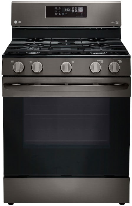 LG 5.8 CF / 30" Gas Range, Convection, Air Fry, ThinQ - Black Stainless LRGL5823D LG 5.8 CF / 30" Gas Range, Convection, Air Fry, ThinQ - Black Stainless LRGL5823D