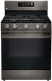 LG 5.8 CF / 30" Gas Range, Convection, Air Fry, ThinQ - Black Stainless LRGL5823D LG 5.8 CF / 30" Gas Range, Convection, Air Fry, ThinQ - Black Stainless LRGL5823D