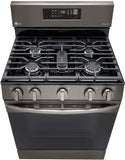 LG 5.8 CF / 30" Gas Range, Convection, Air Fry, ThinQ - Black Stainless LRGL5823D LG 5.8 CF / 30" Gas Range, Convection, Air Fry, ThinQ - Black Stainless LRGL5823D
