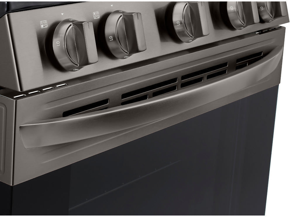 LG 5.8 CF / 30" Gas Range, Convection, Air Fry, ThinQ - Black Stainless LRGL5823D LG 5.8 CF / 30" Gas Range, Convection, Air Fry, ThinQ - Black Stainless LRGL5823D