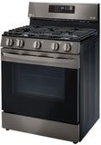 LG 5.8 CF / 30" Gas Range, Convection, Air Fry, ThinQ - Black Stainless LRGL5823D LG 5.8 CF / 30" Gas Range, Convection, Air Fry, ThinQ - Black Stainless LRGL5823D