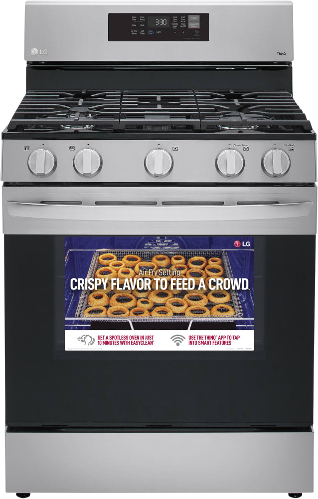 LG 5.8 CF / 30" Gas Range, Convection, Air Fry, ThinQ - Stainless LRGL5823S LG 5.8 CF / 30" Gas Range, Convection, Air Fry, ThinQ - Stainless LRGL5823S