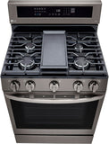 LG 5.8 CF / 30" Gas Range, InstaView, True Convection, ThinQ - Black Stainless LRGL5825D LG 5.8 CF / 30" Gas Range, InstaView, True Convection, ThinQ - Black Stainless LRGL5825D