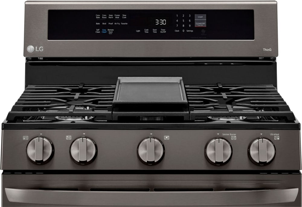 LG 5.8 CF / 30" Gas Range, InstaView, True Convection, ThinQ - Black Stainless LRGL5825D LG 5.8 CF / 30" Gas Range, InstaView, True Convection, ThinQ - Black Stainless LRGL5825D