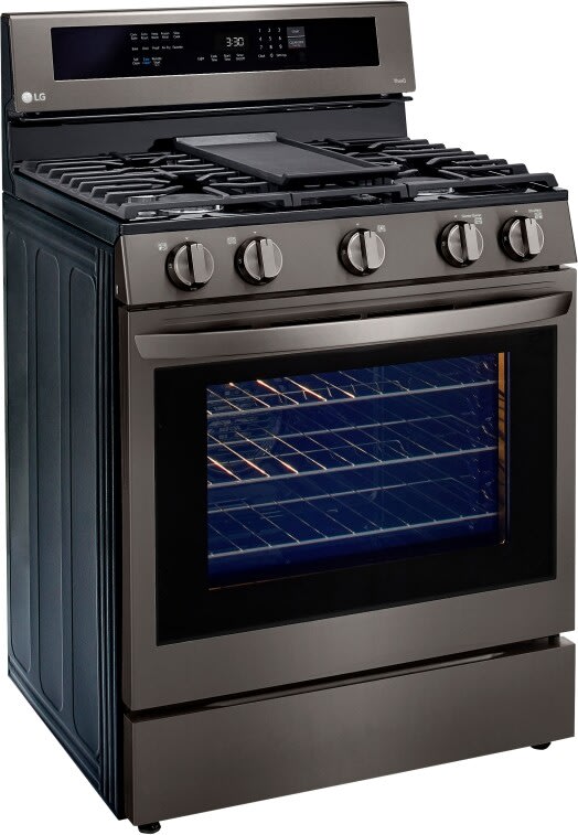 LG 5.8 CF / 30" Gas Range, InstaView, True Convection, ThinQ - Black Stainless LRGL5825D LG 5.8 CF / 30" Gas Range, InstaView, True Convection, ThinQ - Black Stainless LRGL5825D
