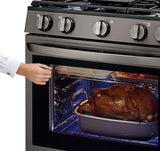 LG 5.8 CF / 30" Gas Range, InstaView, True Convection, ThinQ - Black Stainless LRGL5825D LG 5.8 CF / 30" Gas Range, InstaView, True Convection, ThinQ - Black Stainless LRGL5825D