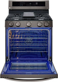 LG 5.8 CF / 30" Gas Range, InstaView, True Convection, ThinQ - Black Stainless LRGL5825D LG 5.8 CF / 30" Gas Range, InstaView, True Convection, ThinQ - Black Stainless LRGL5825D