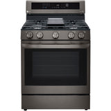 LG 5.8 CF / 30" Gas Range, InstaView, True Convection, ThinQ - Black Stainless LRGL5825D LG 5.8 CF / 30" Gas Range, InstaView, True Convection, ThinQ - Black Stainless LRGL5825D