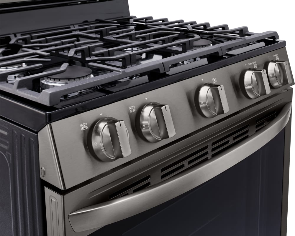 LG 5.8 CF / 30" Gas Range, InstaView, True Convection, ThinQ - Black Stainless LRGL5825D LG 5.8 CF / 30" Gas Range, InstaView, True Convection, ThinQ - Black Stainless LRGL5825D